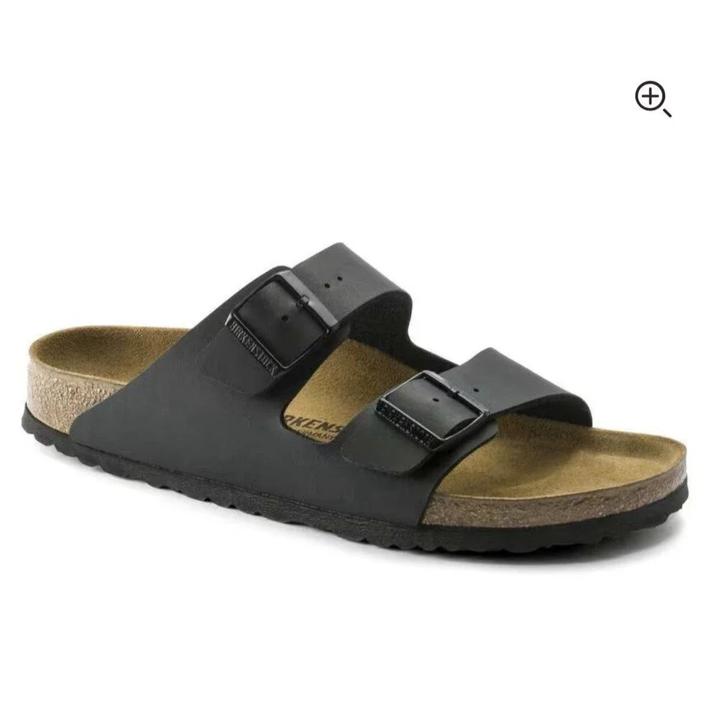 NIB Birkenstock Arizona Birko-Flor Sandals Black EU 42/women 11/men 9 Reg Fit